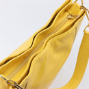 LOEWE Shoulder Bag Leather Yellow Gold Auth 209708V-6