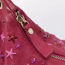 Jimmy Choo Shoulder Bag Leather Pink Gold Tone Auth 209724A-18