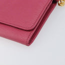 PRADA Chain Shoulder Wallet Leather Pink Gold Tone Auth 209725A-11