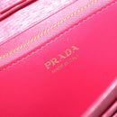 PRADA Chain Shoulder Wallet Leather Pink Gold Tone Auth 209725A-18