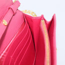 PRADA Chain Shoulder Wallet Leather Pink Gold Tone Auth 209725A-22