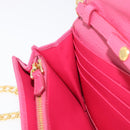 PRADA Chain Shoulder Wallet Leather Pink Gold Tone Auth 209725A-23