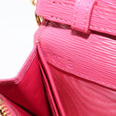 PRADA Chain Shoulder Wallet Leather Pink Gold Tone Auth 209725A-28