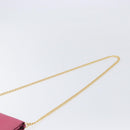 PRADA Chain Shoulder Wallet Leather Pink Gold Tone Auth 209725A-8