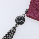 GUCCI Chain Clutch Bag Leather Pink Silver 229397 Auth 209726A-13