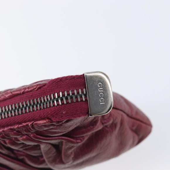 GUCCI Chain Clutch Bag Leather Pink Silver 229397 Auth 209726A
