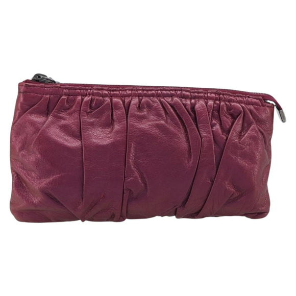 GUCCI Chain Clutch Bag Leather Pink Silver 229397 Auth 209726A