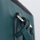 PRADA Hand Bag Saffiano leather Black Emerald Green Auth 209730A-9