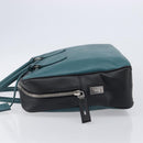 PRADA Hand Bag Saffiano leather Black Emerald Green Auth 209730A-4
