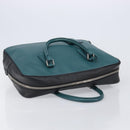 PRADA Hand Bag Saffiano leather Black Emerald Green Auth 209730A-6