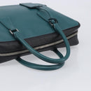 PRADA Hand Bag Saffiano leather Black Emerald Green Auth 209730A-7