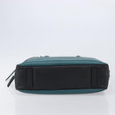 PRADA Hand Bag Saffiano leather Black Emerald Green Auth 209730A-5