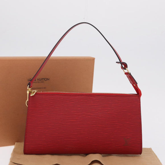 LOUIS VUITTON Epi Pochette Accessoires Accessory Pouch Red M52947 Auth 209733V