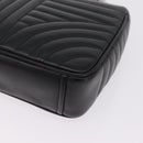 PRADA Chain Shoulder Bag Leather Black Silver Auth 209734V-14