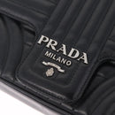 PRADA Chain Shoulder Bag Leather Black Silver Auth 209734V-15