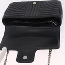 PRADA Chain Shoulder Bag Leather Black Silver Auth 209734V-16