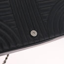 PRADA Chain Shoulder Bag Leather Black Silver Auth 209734V-18