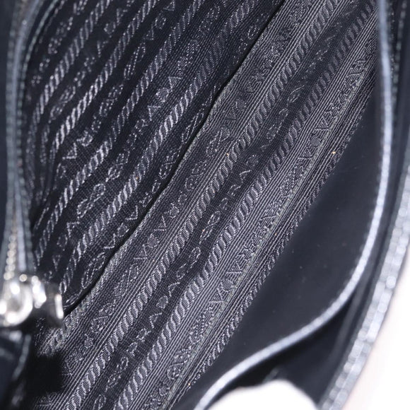 PRADA Chain Shoulder Bag Leather Black Silver Auth 209734V