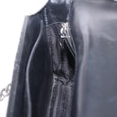PRADA Chain Shoulder Bag Leather Black Silver Auth 209734V-22