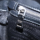 PRADA Chain Shoulder Bag Leather Black Silver Auth 209734V-23