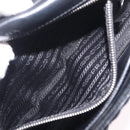 PRADA Chain Shoulder Bag Leather Black Silver Auth 209734V-24