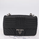 PRADA Chain Shoulder Bag Leather Black Silver Auth 209734V-27