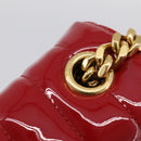 Saint Laurent Chain Shoulder Bag Patent Red Gold Tone 532595 Auth 209736M-24