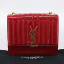 Saint Laurent Chain Shoulder Bag Patent Red Gold Tone 532595 Auth 209736M-26
