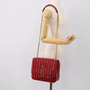 Saint Laurent Chain Shoulder Bag Patent Red Gold Tone 532595 Auth 209736M-27