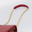 Saint Laurent Chain Shoulder Bag Patent Red Gold Tone 532595 Auth 209736M-8