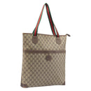 GUCCI GG Supreme Web Sherry Line Tote Bag PVC Beige 002 983 0163 Auth 209738-1