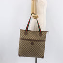 GUCCI GG Supreme Web Sherry Line Tote Bag PVC Beige 002 983 0163 Auth 209738-24