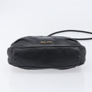 Miu Miu Shoulder Bag Leather Black Gold Tone Auth 209743A-11