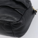 Miu Miu Shoulder Bag Leather Black Gold Tone Auth 209743A-12