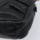 Miu Miu Shoulder Bag Leather Black Gold Tone Auth 209743A-14
