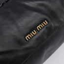 Miu Miu Shoulder Bag Leather Black Gold Tone Auth 209743A-16