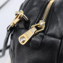 Miu Miu Shoulder Bag Leather Black Gold Tone Auth 209743A-17