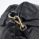 Miu Miu Shoulder Bag Leather Black Gold Tone Auth 209743A-18