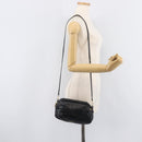 Miu Miu Shoulder Bag Leather Black Gold Tone Auth 209743A-25
