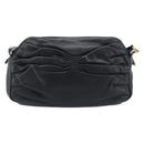 Miu Miu Shoulder Bag Leather Black Gold Tone Auth 209743A-3