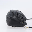 Miu Miu Shoulder Bag Leather Black Gold Tone Auth 209743A-4