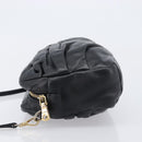 Miu Miu Shoulder Bag Leather Black Gold Tone Auth 209743A-5