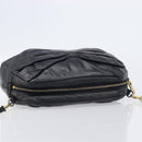 Miu Miu Shoulder Bag Leather Black Gold Tone Auth 209743A-6