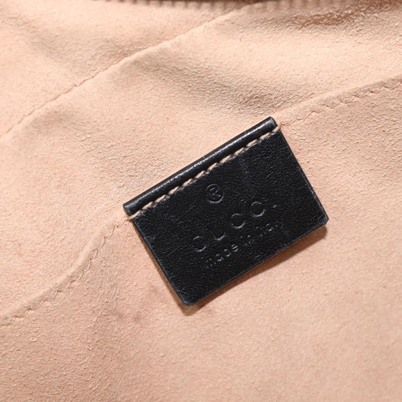 GUCCI GG Marmont Shoulder Bag Leather Black Gold Tone 447632 Auth 209745V