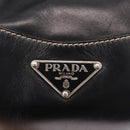 PRADA Shoulder Bag Leather Black Silver Auth 209747V-15