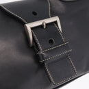 PRADA Shoulder Bag Leather Black Silver Auth 209747V-16