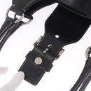 PRADA Shoulder Bag Leather Black Silver Auth 209747V-17