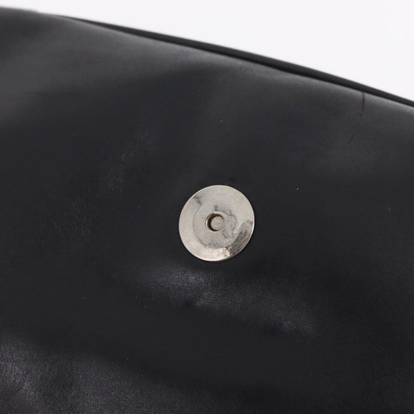PRADA Shoulder Bag Leather Black Silver Auth 209747V