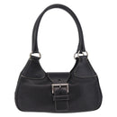 PRADA Shoulder Bag Leather Black Silver Auth 209747V-2
