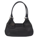 PRADA Shoulder Bag Leather Black Silver Auth 209747V-3